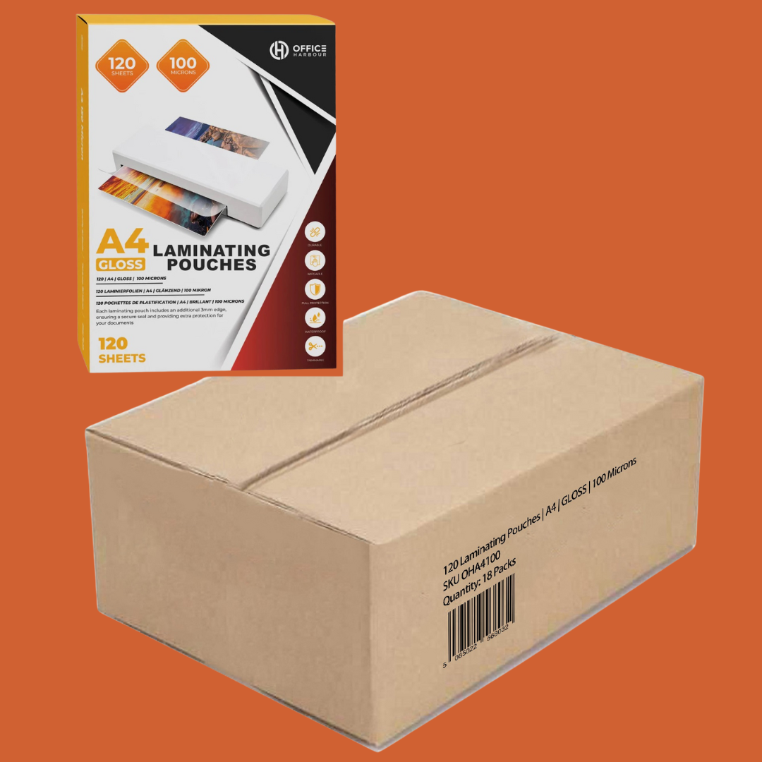 Box of 18 A4 Laminating Pouches – 100 Micron Gloss | Wholesale Bulk Pack