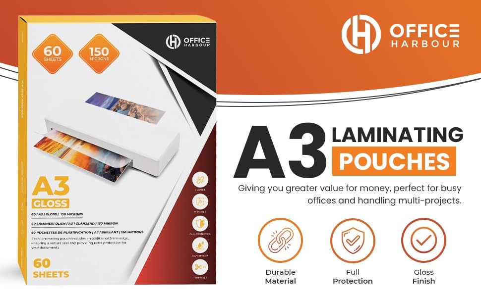 Box of 12 A3 Laminating Pouches – 150 Micron Gloss | Wholesale Laminating Pouches Bulk Pack