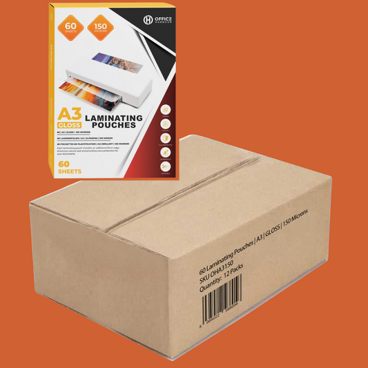 Box of 12 A3 Laminating Pouches – 150 Micron Gloss | Wholesale Laminating Pouches Bulk Pack