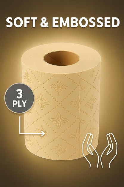 Pallet of 56 — Pure Boo® Unbleached Bamboo Toilet Rolls (24-Pack) | 3-Ply, 200 Sheets | Plastic-Free | Wholesale