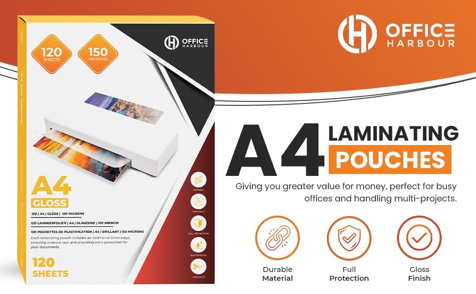 Box of 12 A4 Laminating Pouches – 150 Micron Gloss | Wholesale Bulk Pack