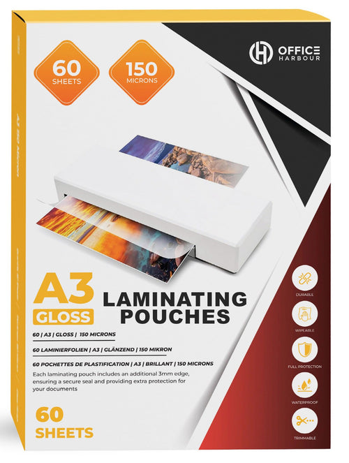Box of 12 A3 Laminating Pouches – 150 Micron Gloss | Wholesale Laminating Pouches Bulk Pack