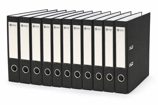Wholesale Outer of 4 OfficeHarbour A4 Lever Arch File Sets – 40 Lever Arch Files Total | Premium Matt Black Files
