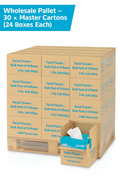 Pallet of 30 – OfficeHarbour Facial Tissues 2-Ply | 24 × 200-Sheet Boxes | 100% Virgin Wood Pulp | Bulk Wholesale Pack